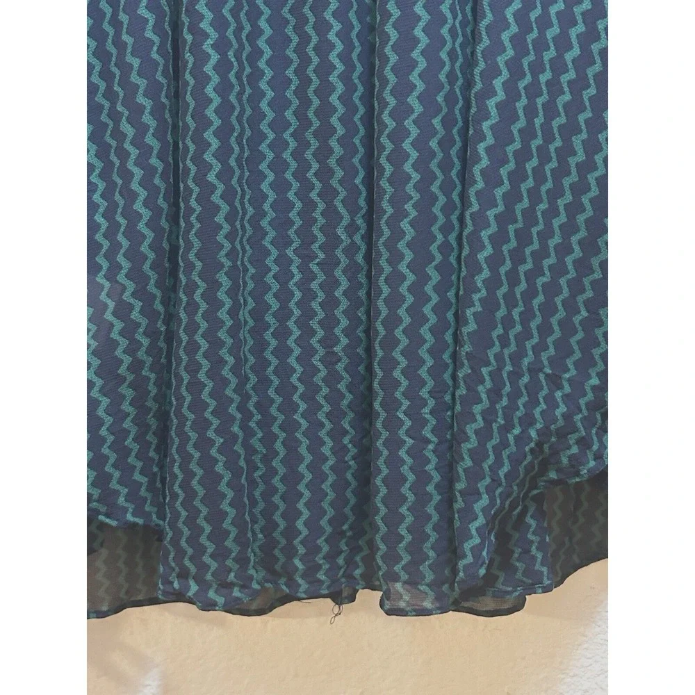MAEVE Anthropologie Women's XL Viscose Sheer Blouse GREEN &‎ BLUE L/S